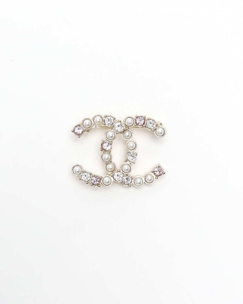 Chanel Coco Mark Rhinestone Brooch