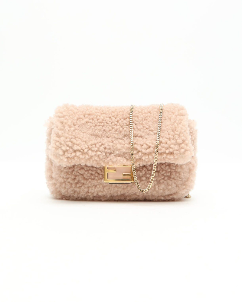 Fendi Nano Shearling Baguette Bag