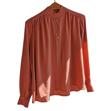 Escada Blouse en soie rose antique brûlée