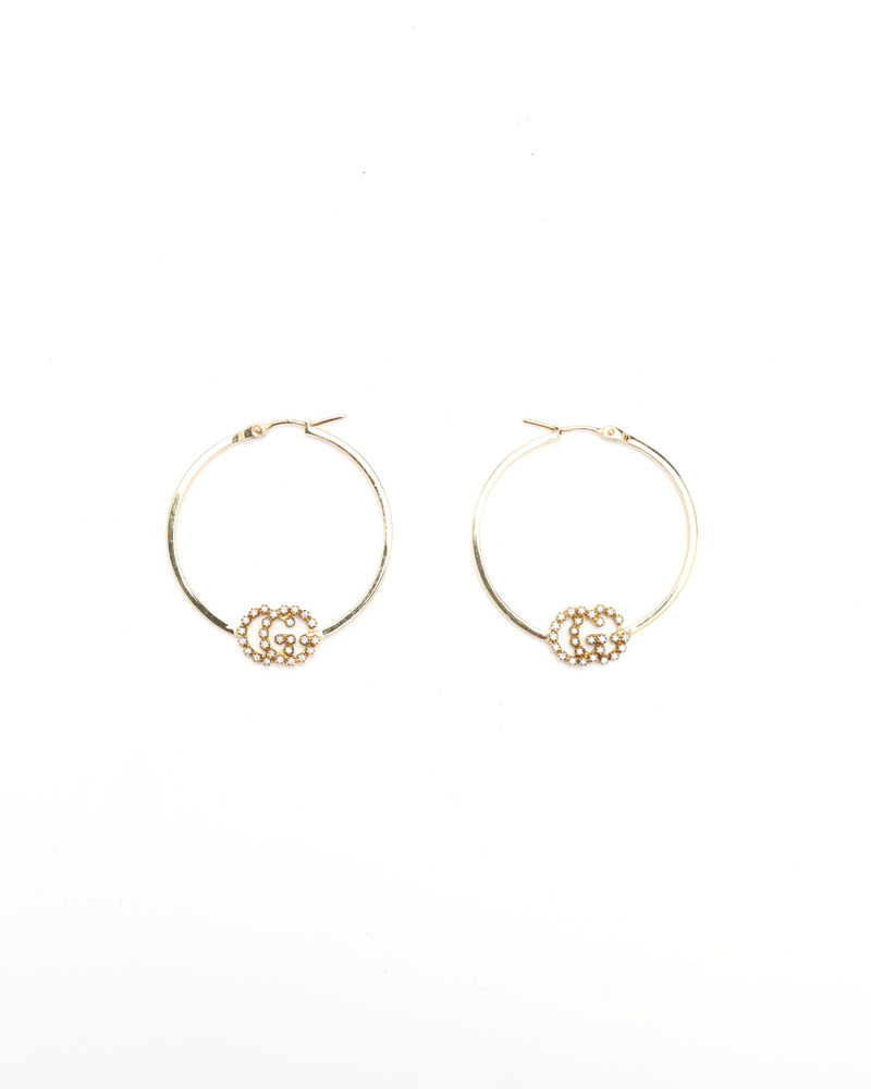 Gucci GG Diamond 18kt Hoop Earrings