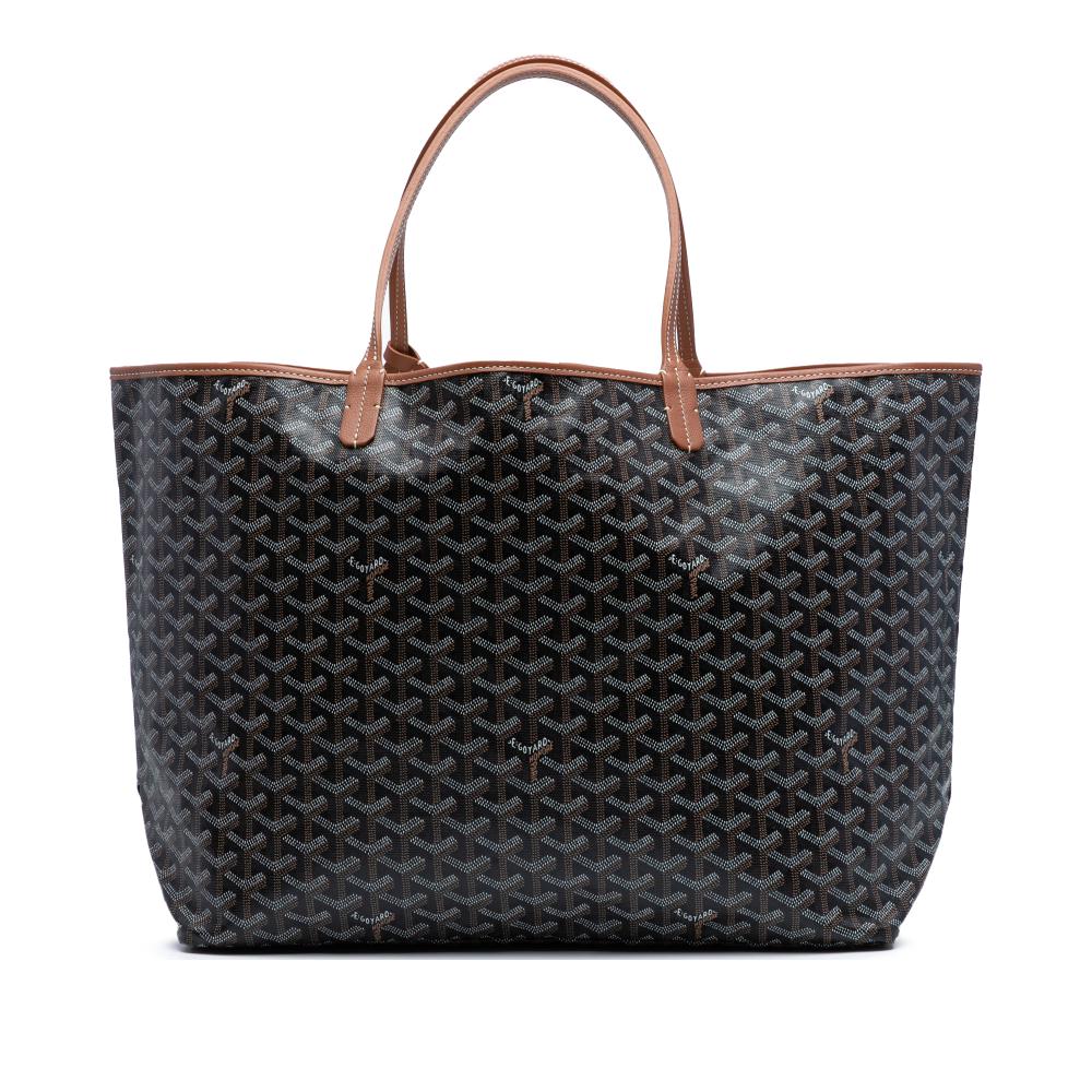 Goyard B Goyard Black Coated Canvas Fabric Goyardine Saint Louis GM France