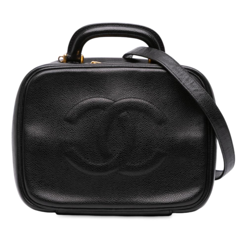 Chanel B Chanel Black Caviar Leather Leather CC Caviar Vanity Case Italy