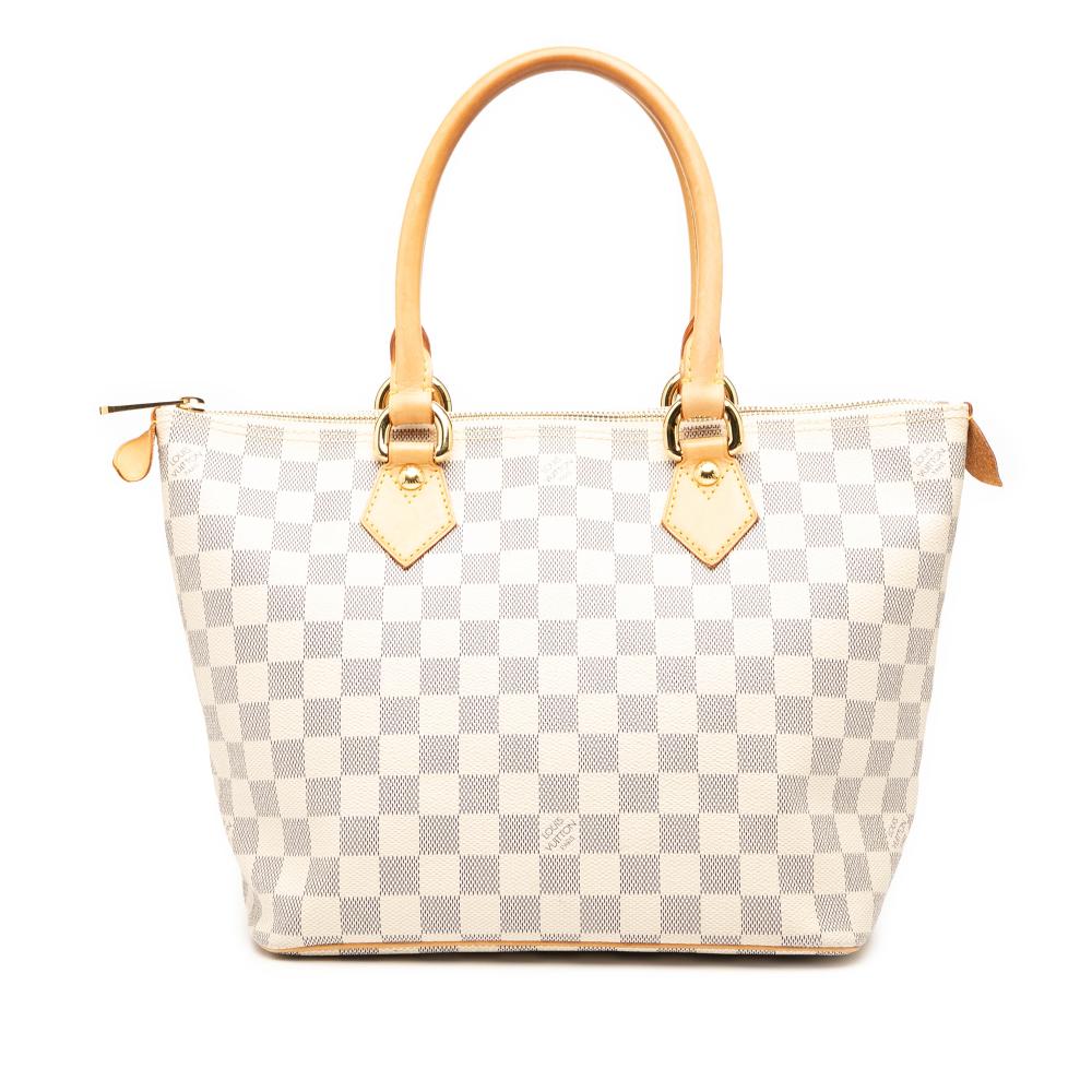 Louis Vuitton B Louis Vuitton White Damier Canvas Fabric Damier Azur Saleya PM France