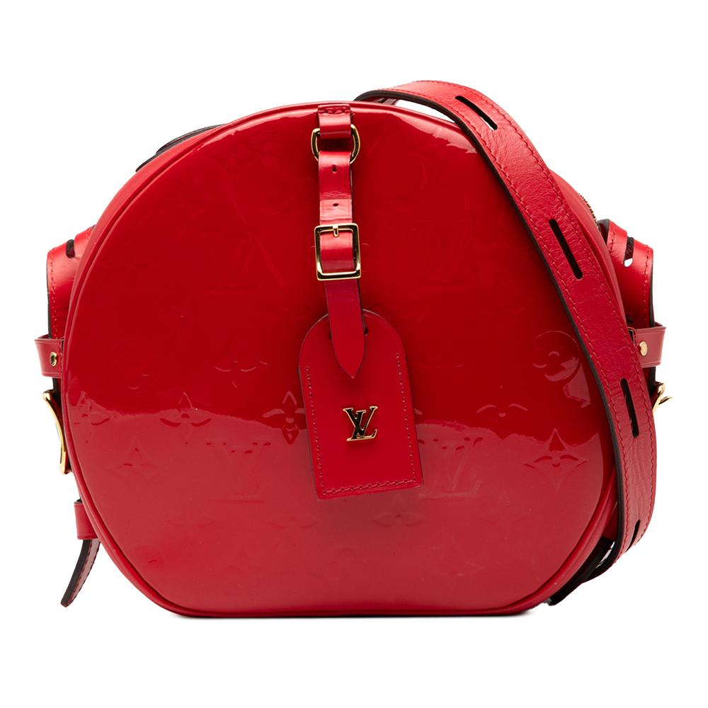 Louis Vuitton B Louis Vuitton Red Vernis Leather Leather Monogram Vernis Boite Chapeau Souple PM Italy