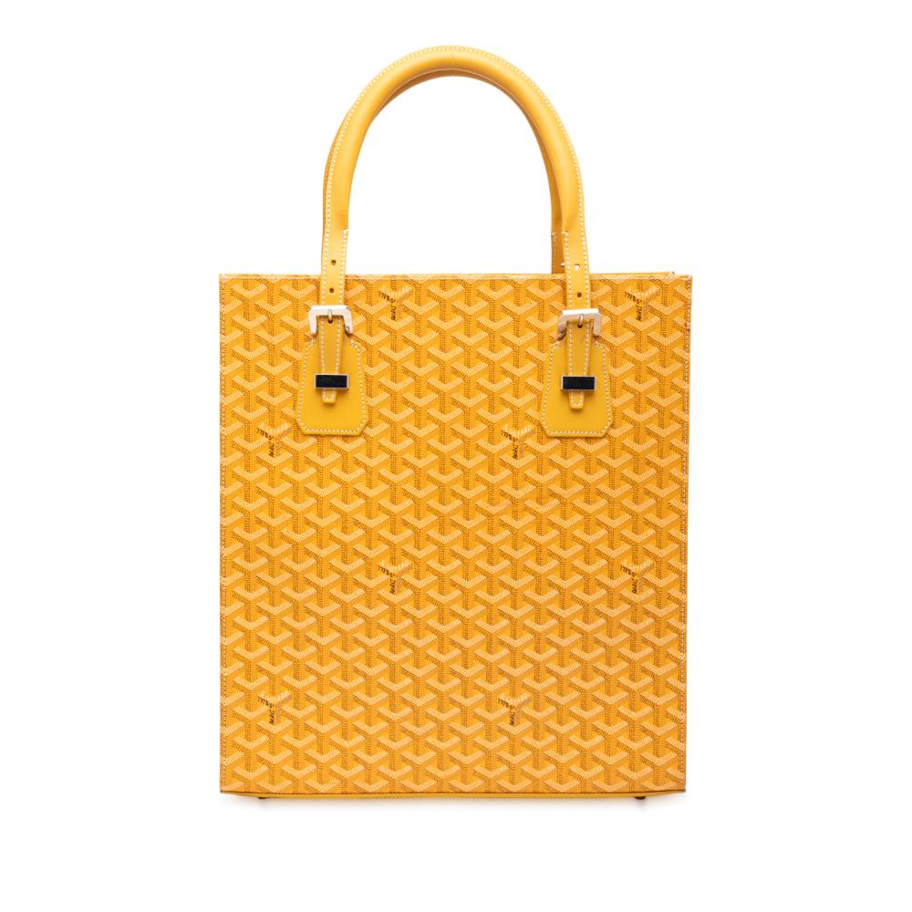 Goyard B Goyard Yellow Coated Canvas Fabric Goyardine Comores Tote GM France