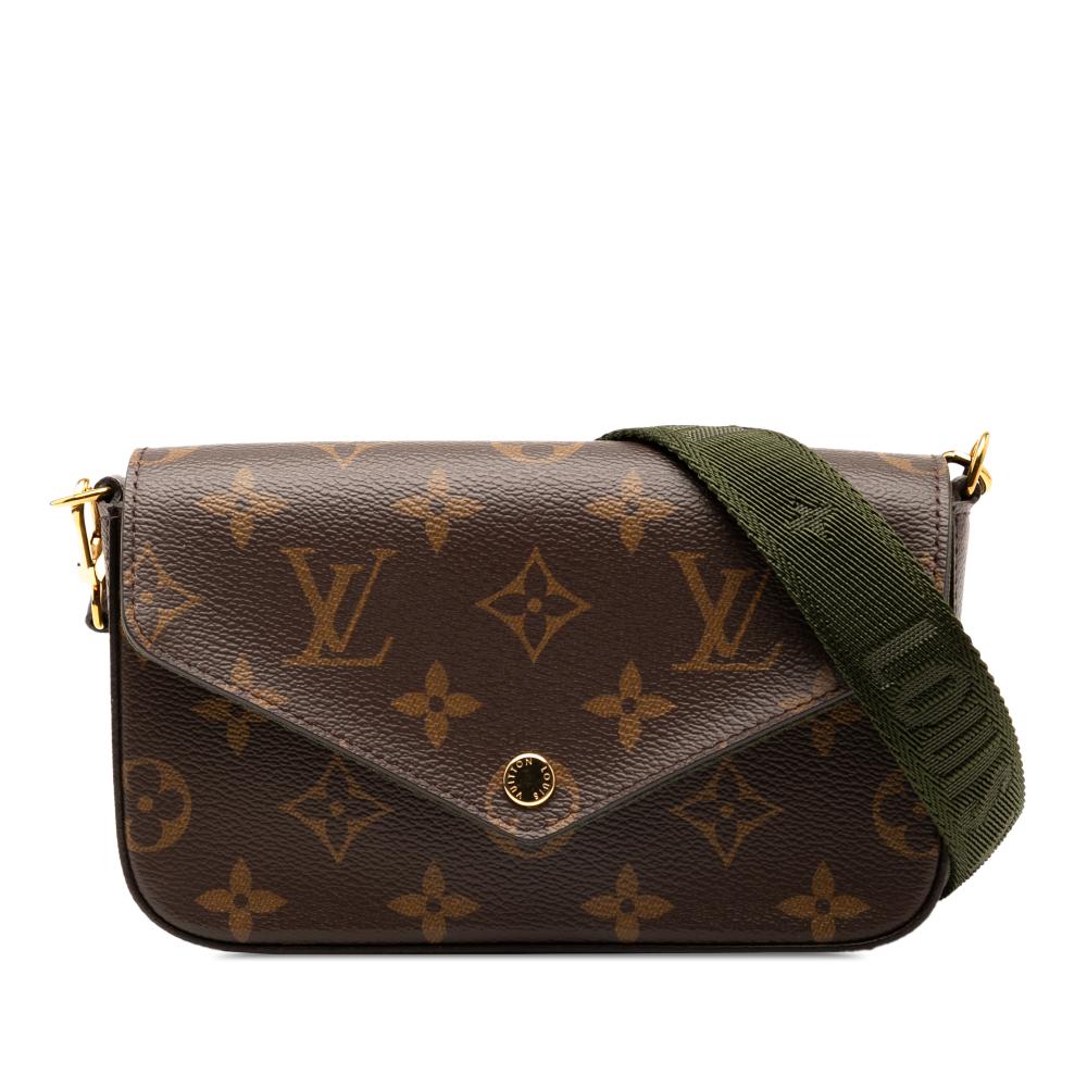 Louis Vuitton AB Louis Vuitton Brown Monogram Canvas Fabric Monogram Felicie Strap And Go Italy