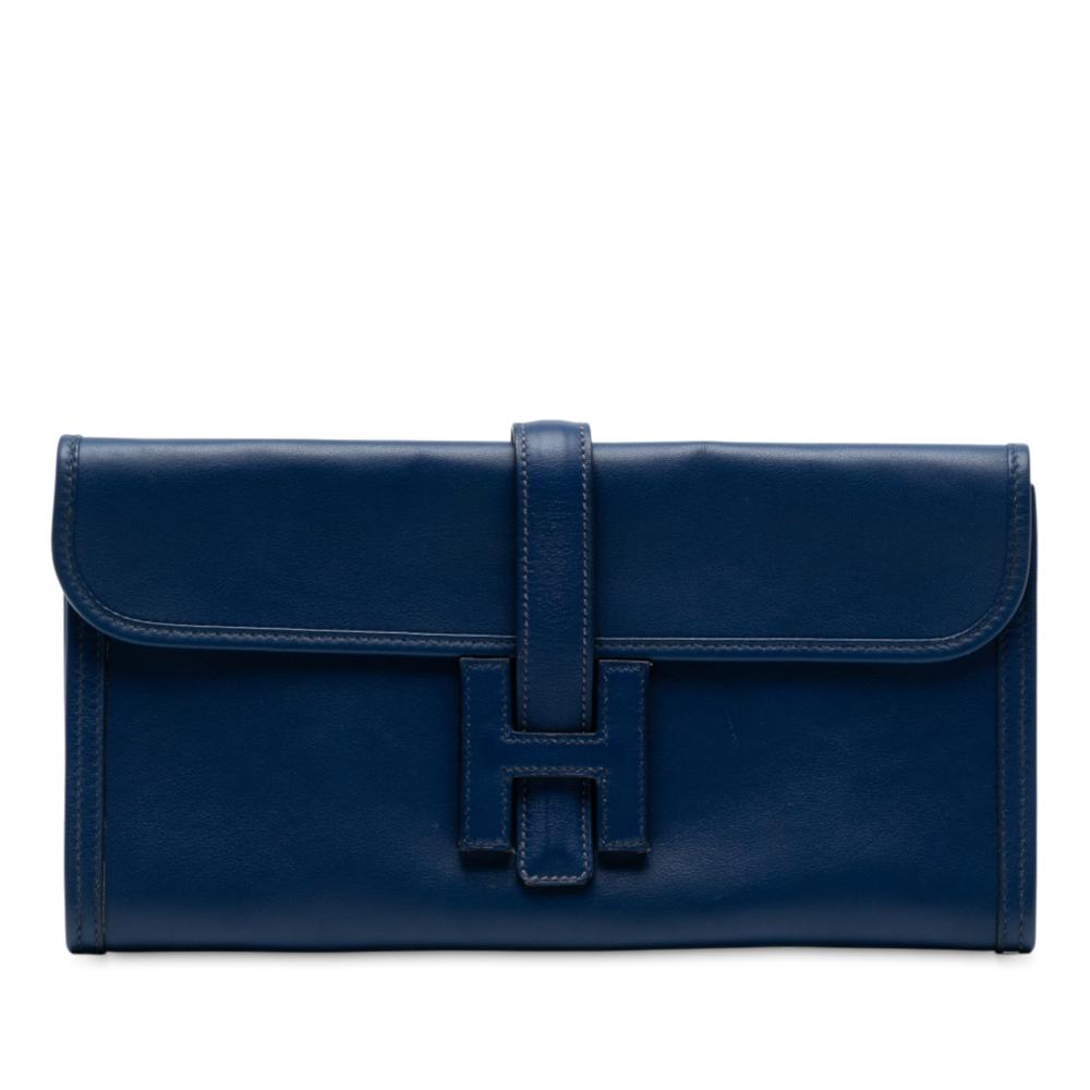 Hermès B Hermès Blue Midnight Blue Calf Leather Swift Jige Elan 29 France
