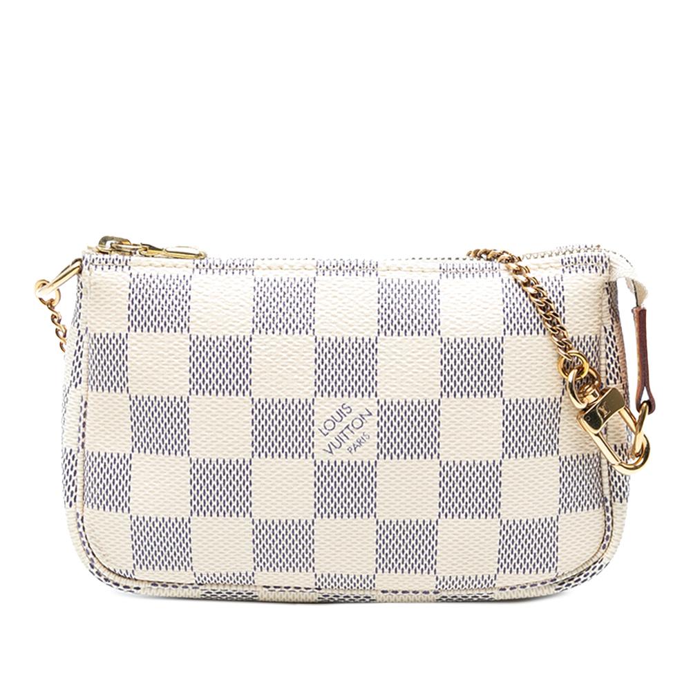 Louis Vuitton AB Louis Vuitton White Damier Canvas Fabric Damier Azur Mini Pochette Accessoires France