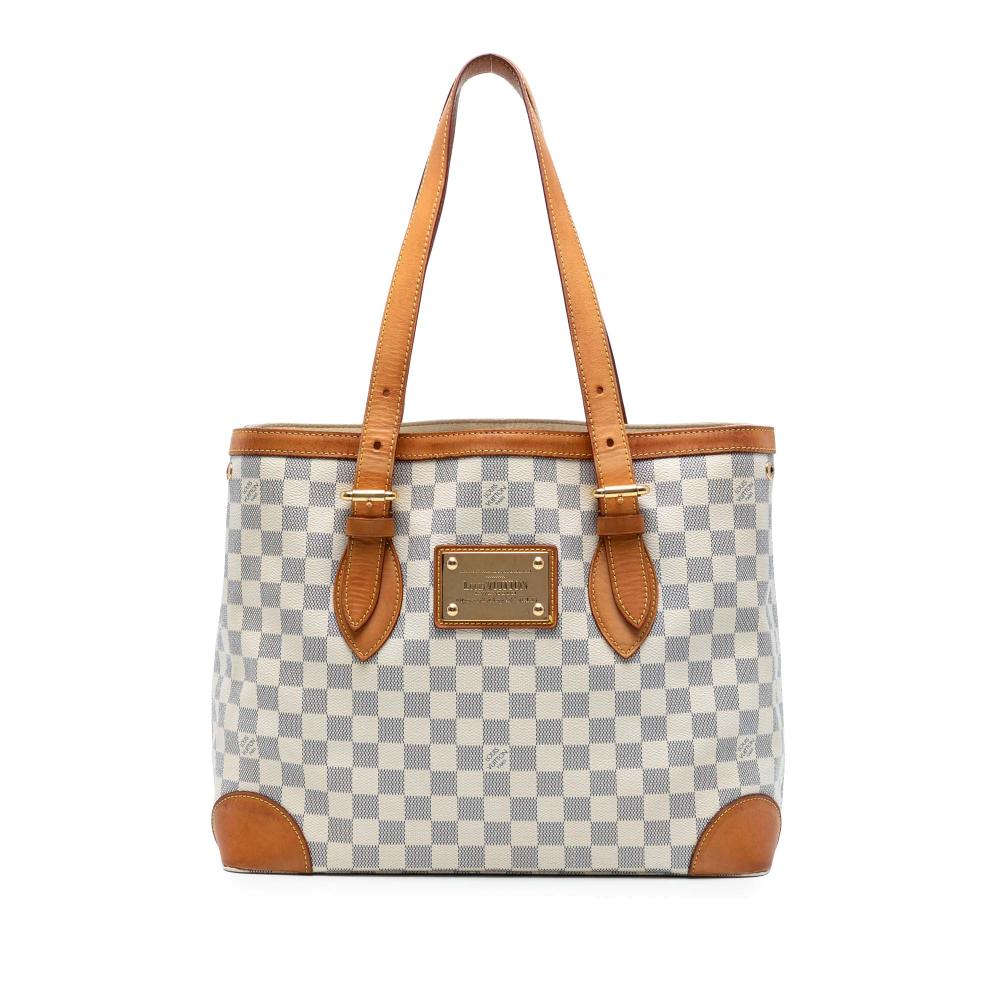 Louis Vuitton B Louis Vuitton White Damier Canvas Fabric Damier Azur Hampstead MM Spain