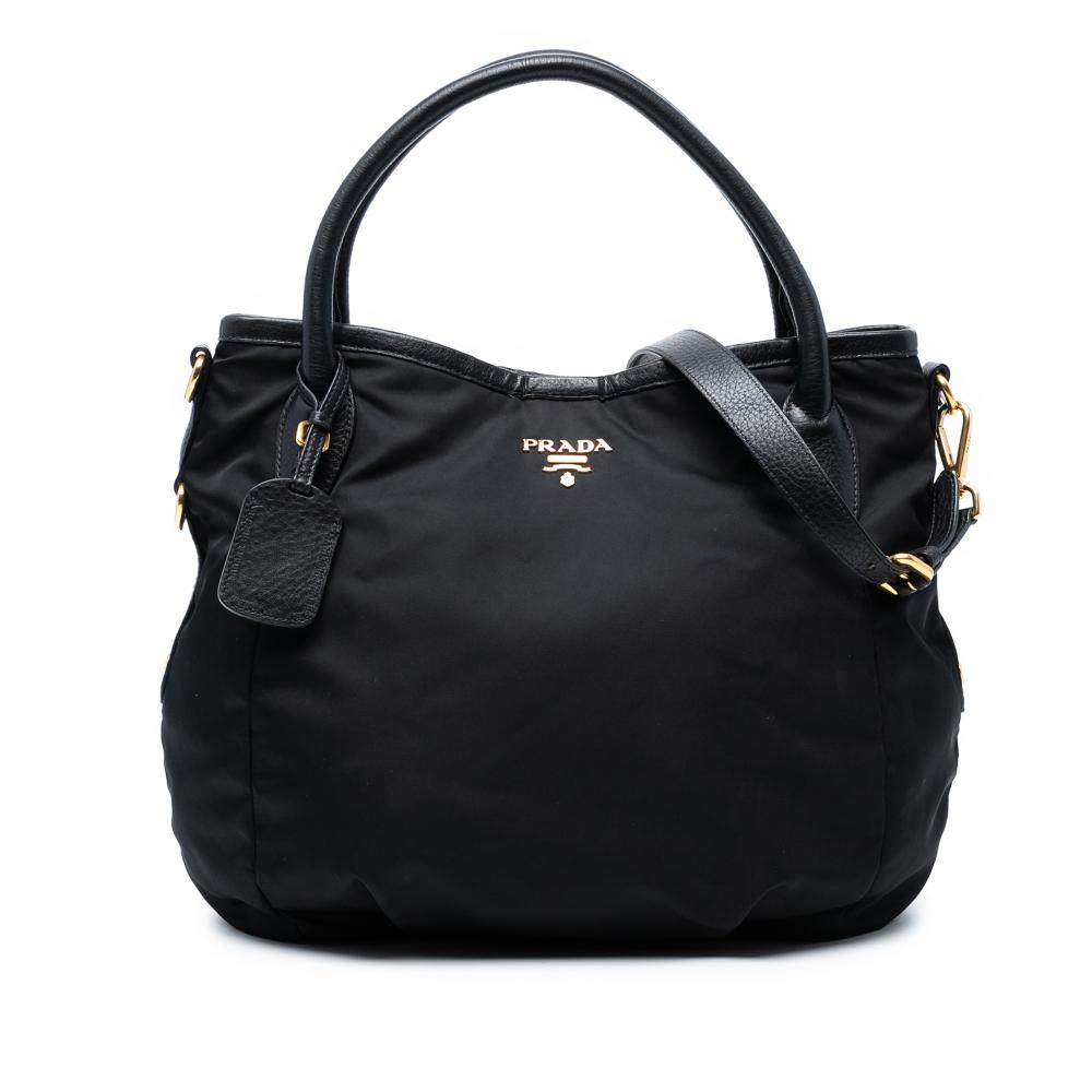 Prada B Prada Black Nylon Fabric Tessuto Satchel China