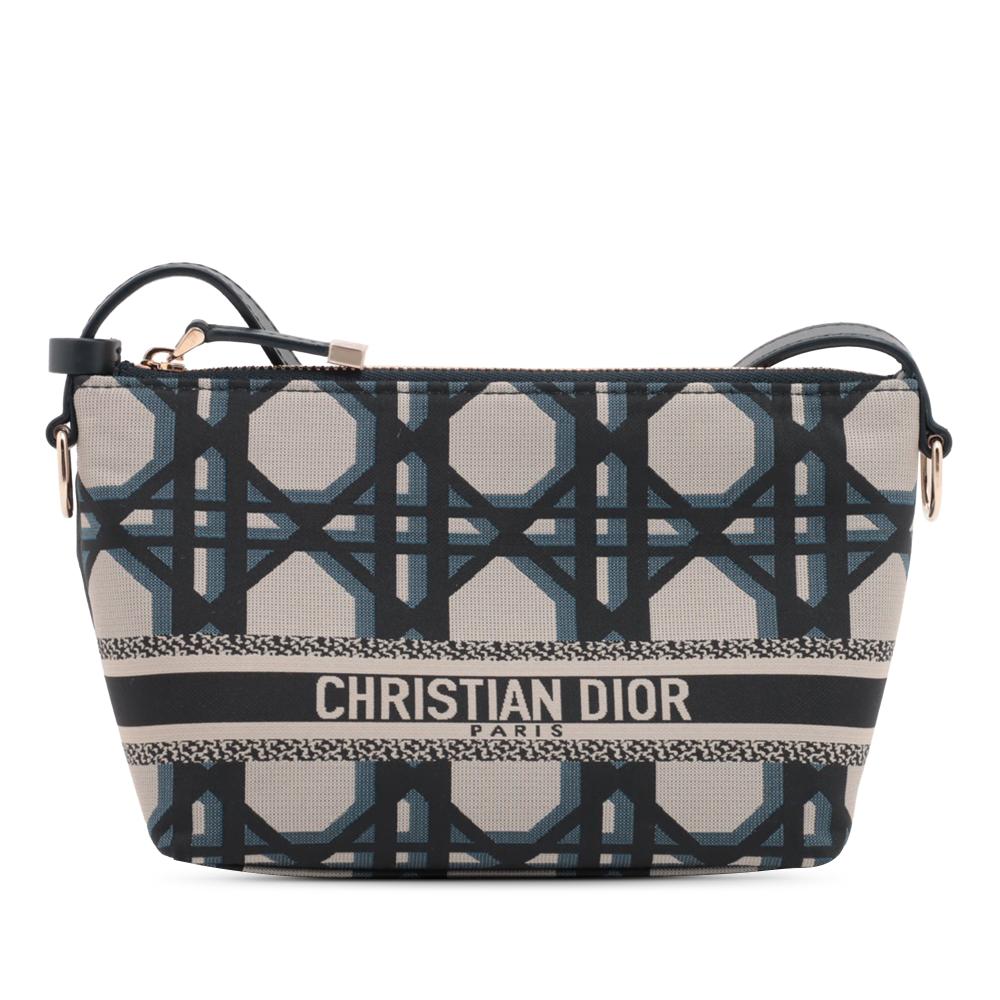 Christian Dior AB Dior Blue Nylon Fabric DiorTravel Technical Macrocannage Nomad Pouch Italy