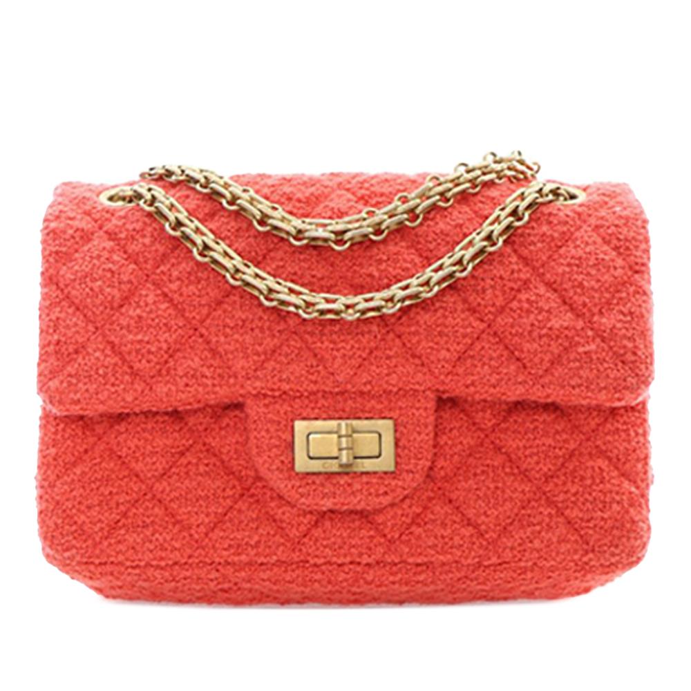 Chanel AB Chanel Red Tweed Fabric Mini Reissue 2.55 Single Flap 224 France