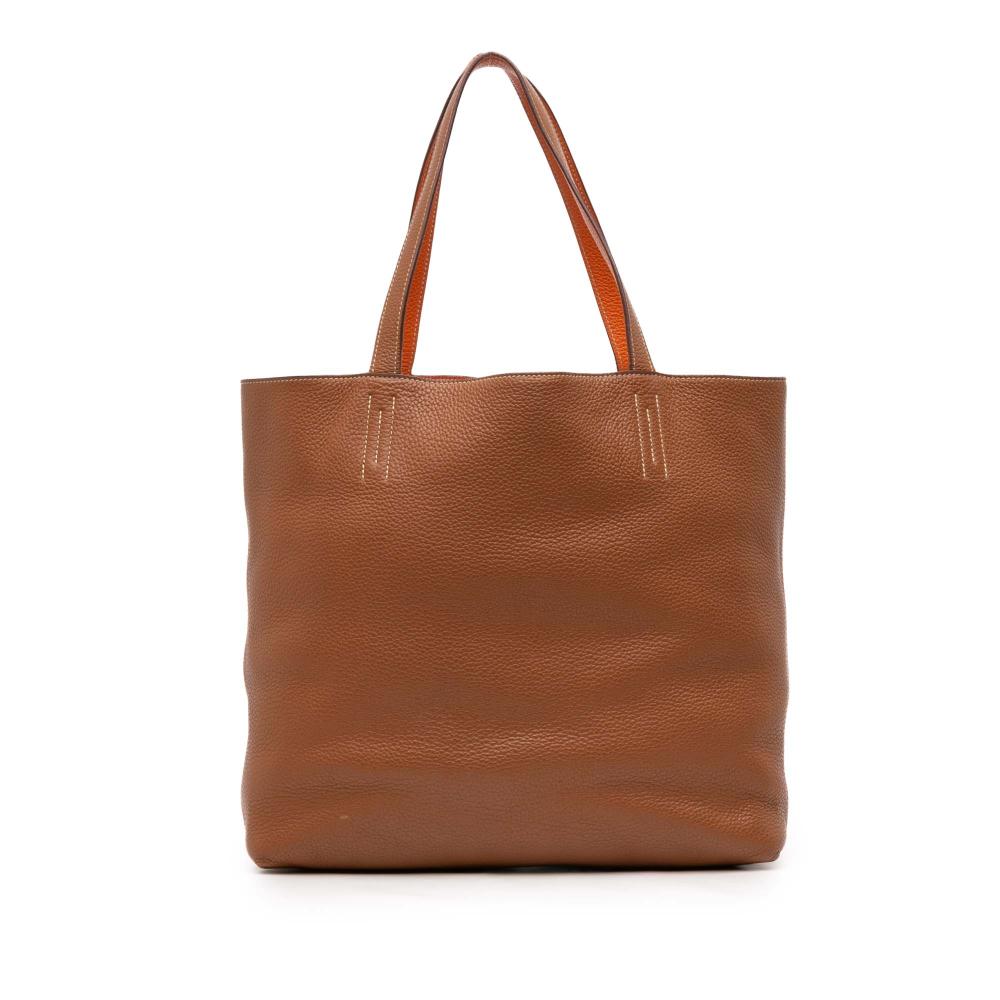 Hermès B Hermès Brown with Orange Calf Leather Clemence Double Sens 36 France