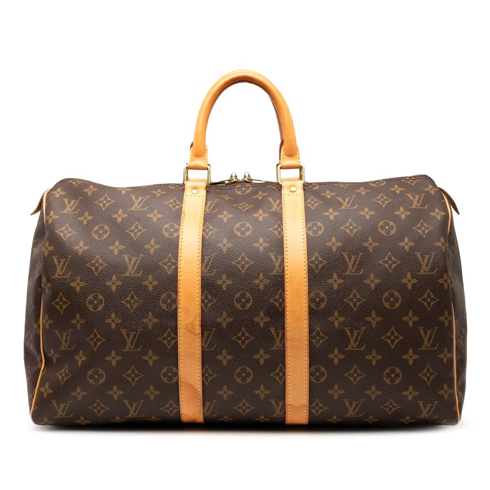 Louis Vuitton B Louis Vuitton Brown Monogram Canvas Fabric Monogram Keepall 45 France
