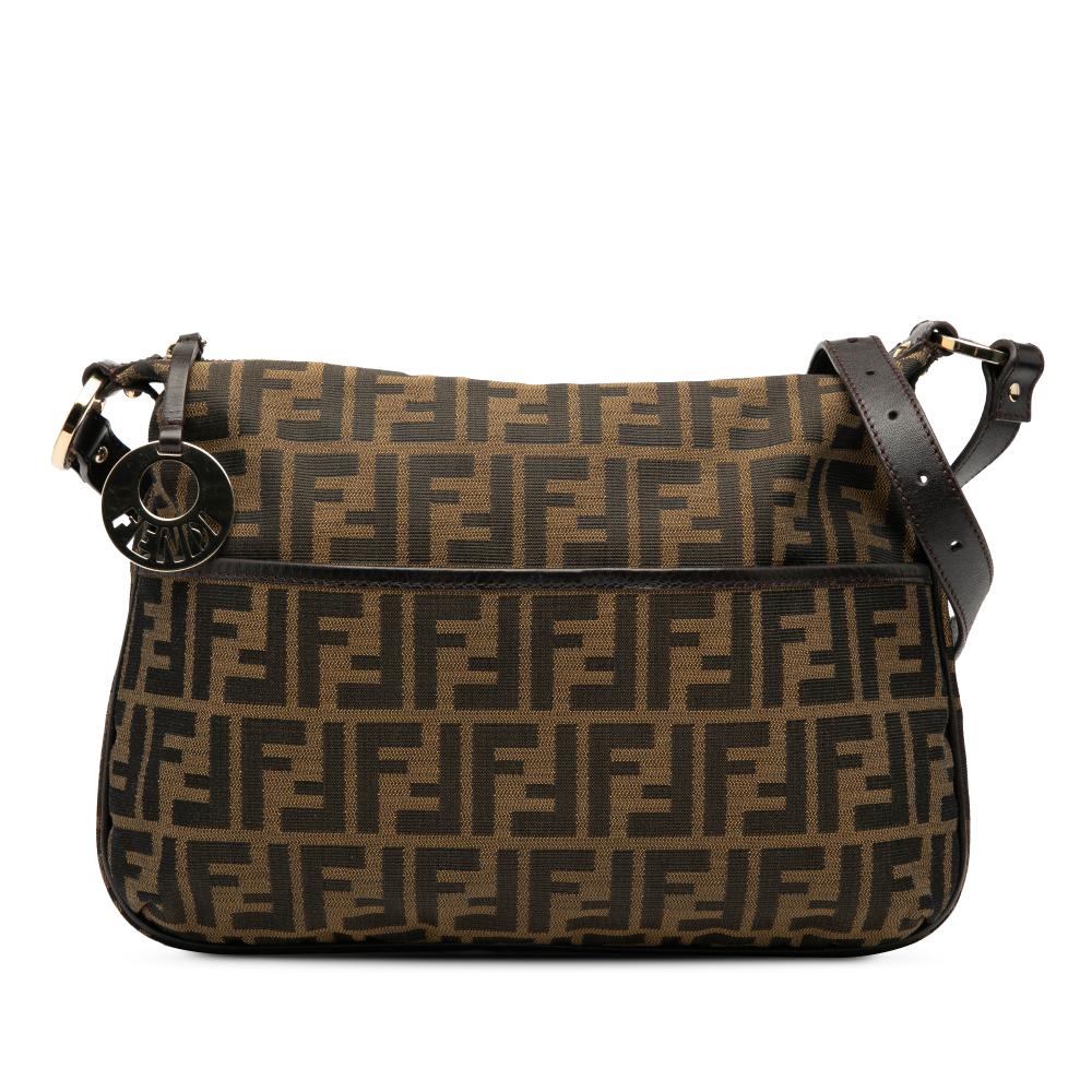 Fendi B Fendi Brown Canvas Fabric Zucca Chef Crossbody Italy