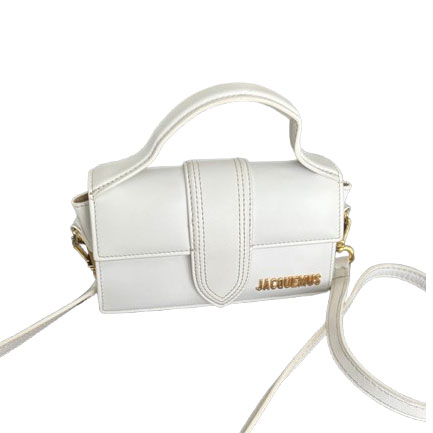 Jacquemus B Jacquemus Weißes Kalbsleder Mini Le Bambino Italien