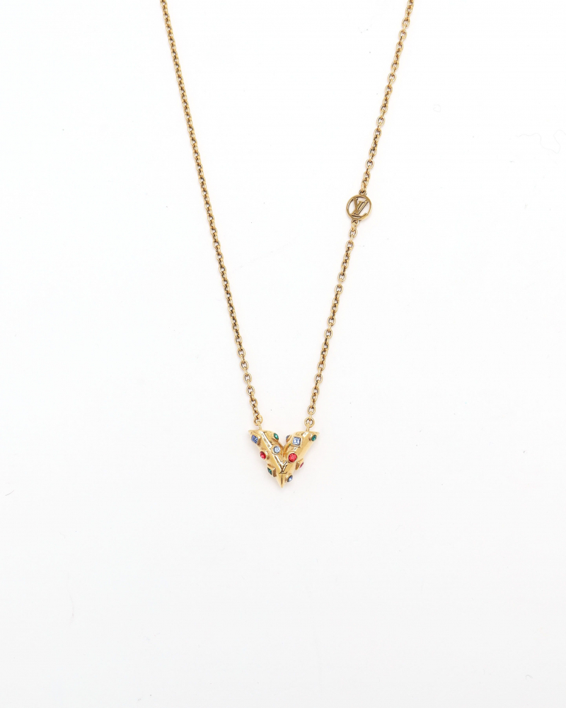 Louis Vuitton Essential V Planet Necklace Golden