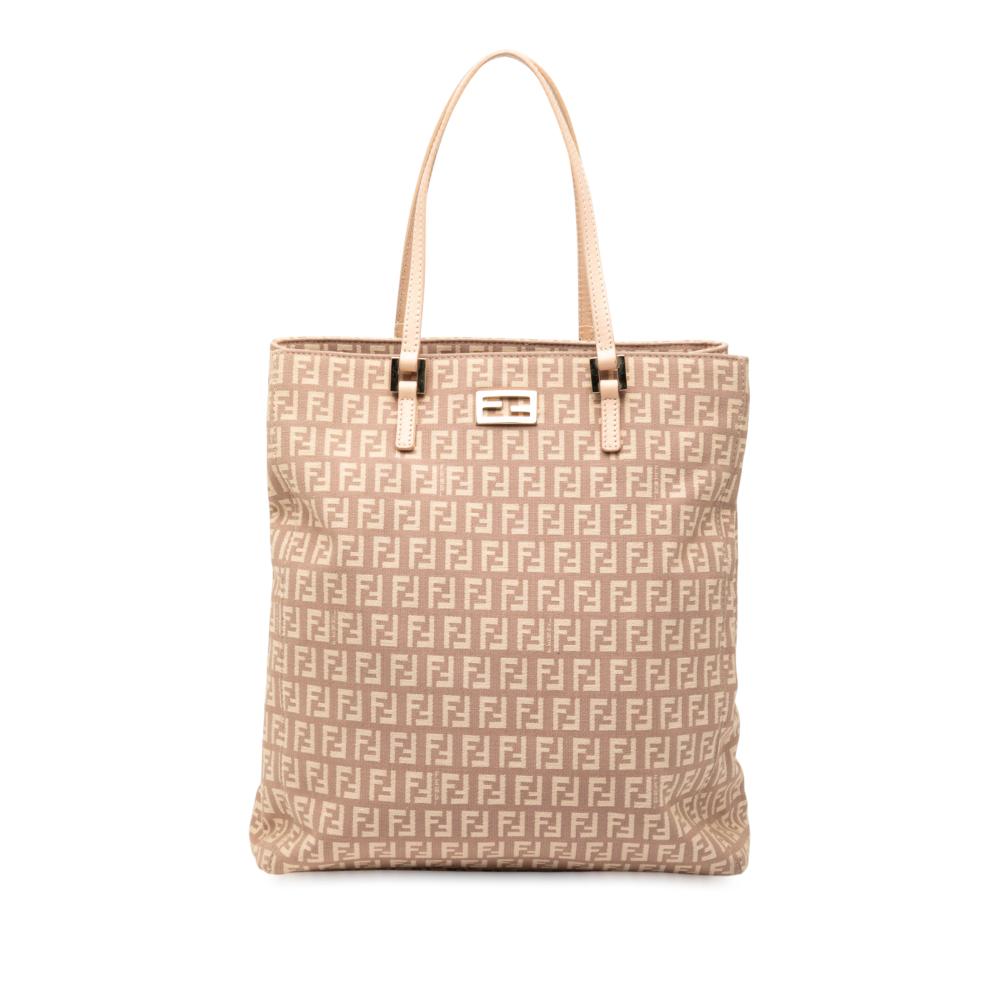 Fendi B Fendi Pink Canvas Fabric Zucchino Tote Italy