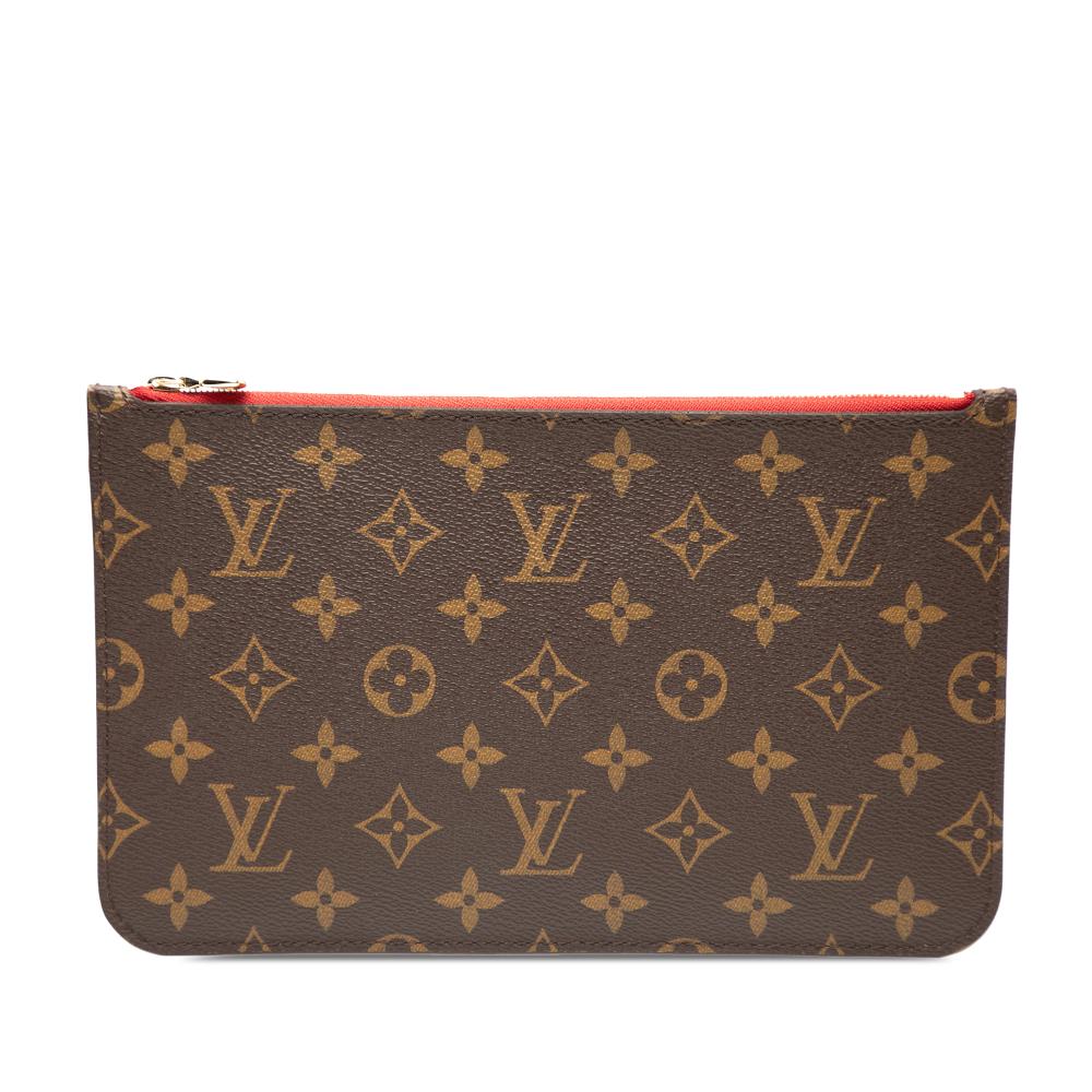 Louis Vuitton AB Louis Vuitton Brown Monogram Canvas Fabric Monogram Neverfull Pouch Spain