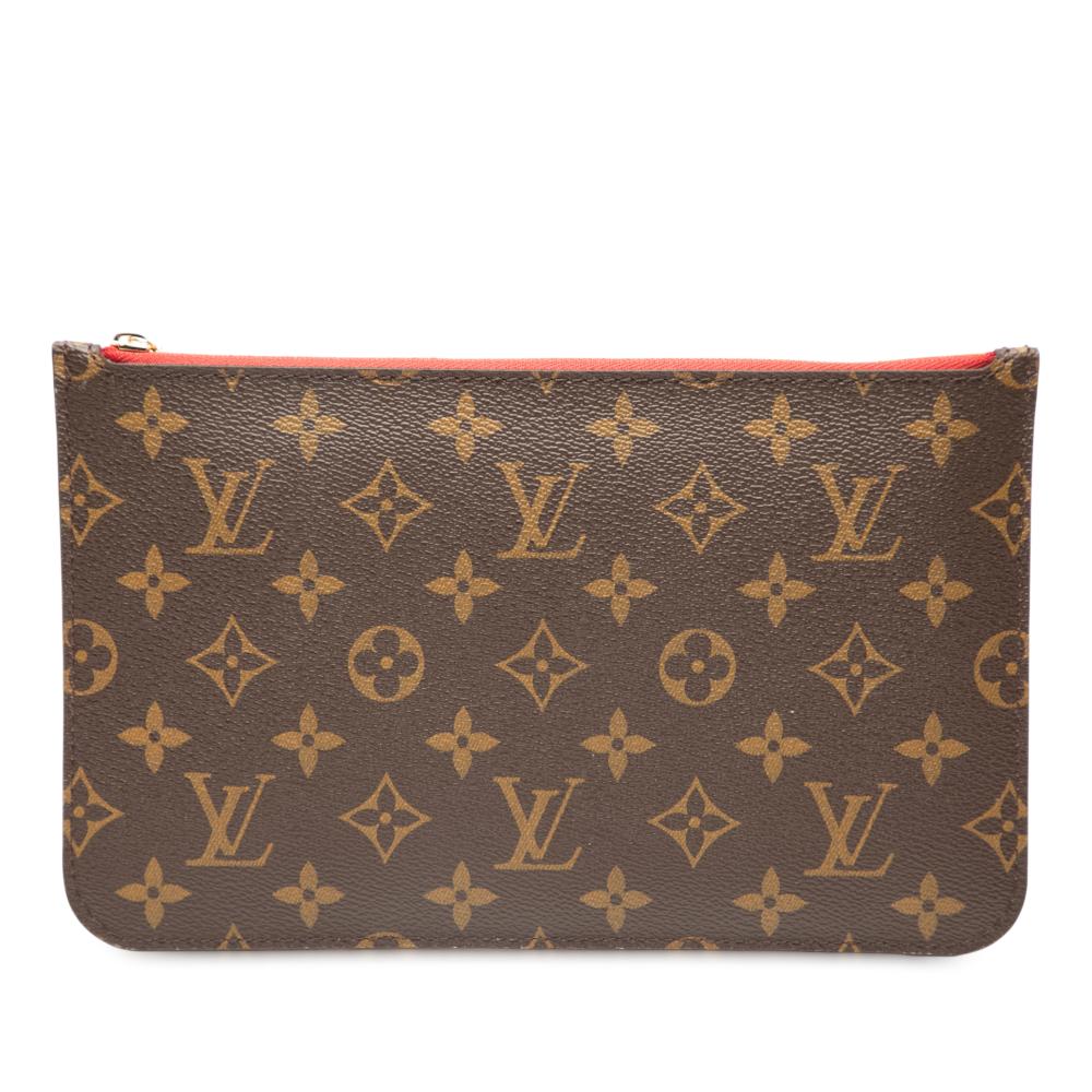 Louis Vuitton AB Louis Vuitton Brown Monogram Canvas Fabric Monogram Neverfull Pouch Spain