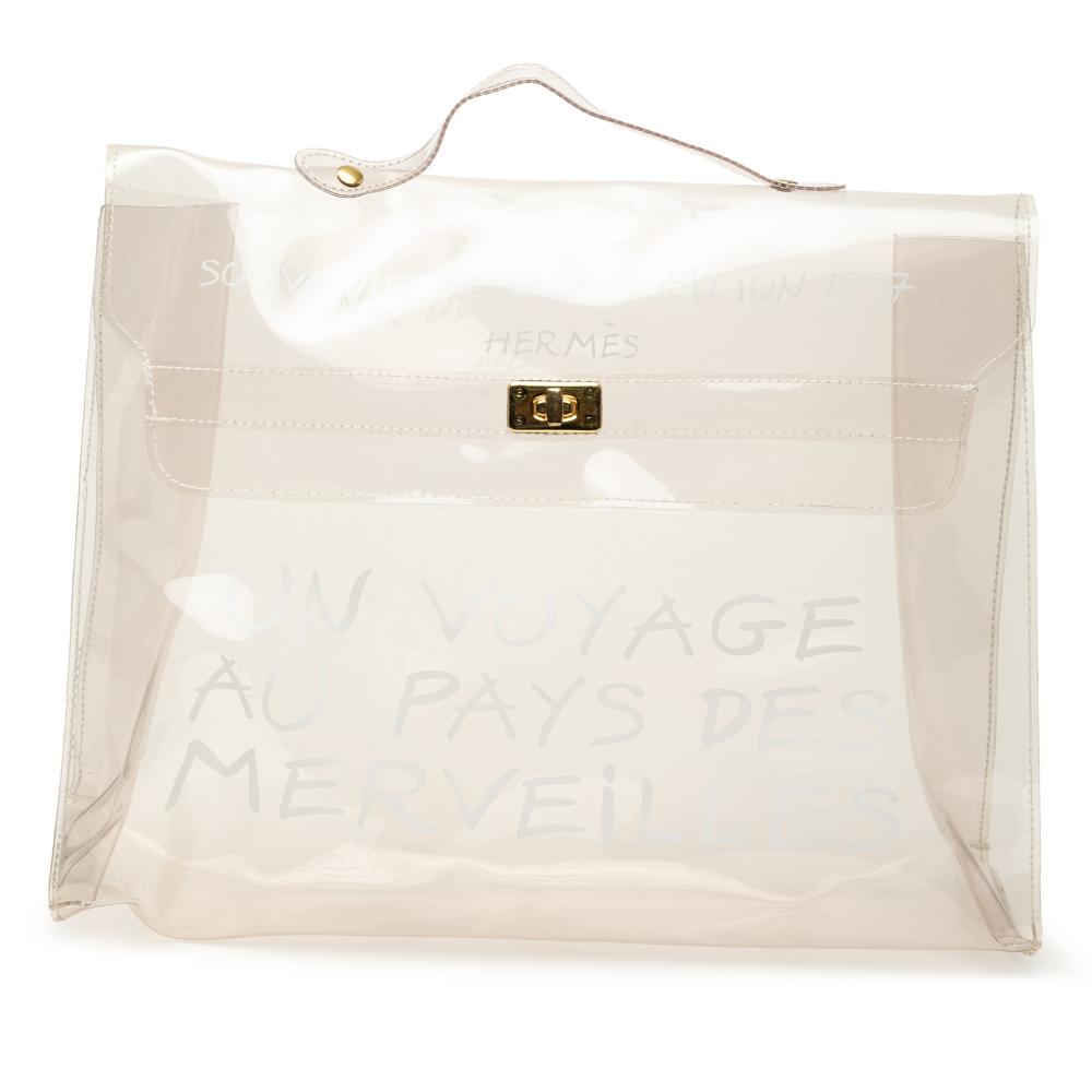Hermès B Hermès White PVC Plastic Vinyl Souvenir De L Exposition Kelly Handbag France