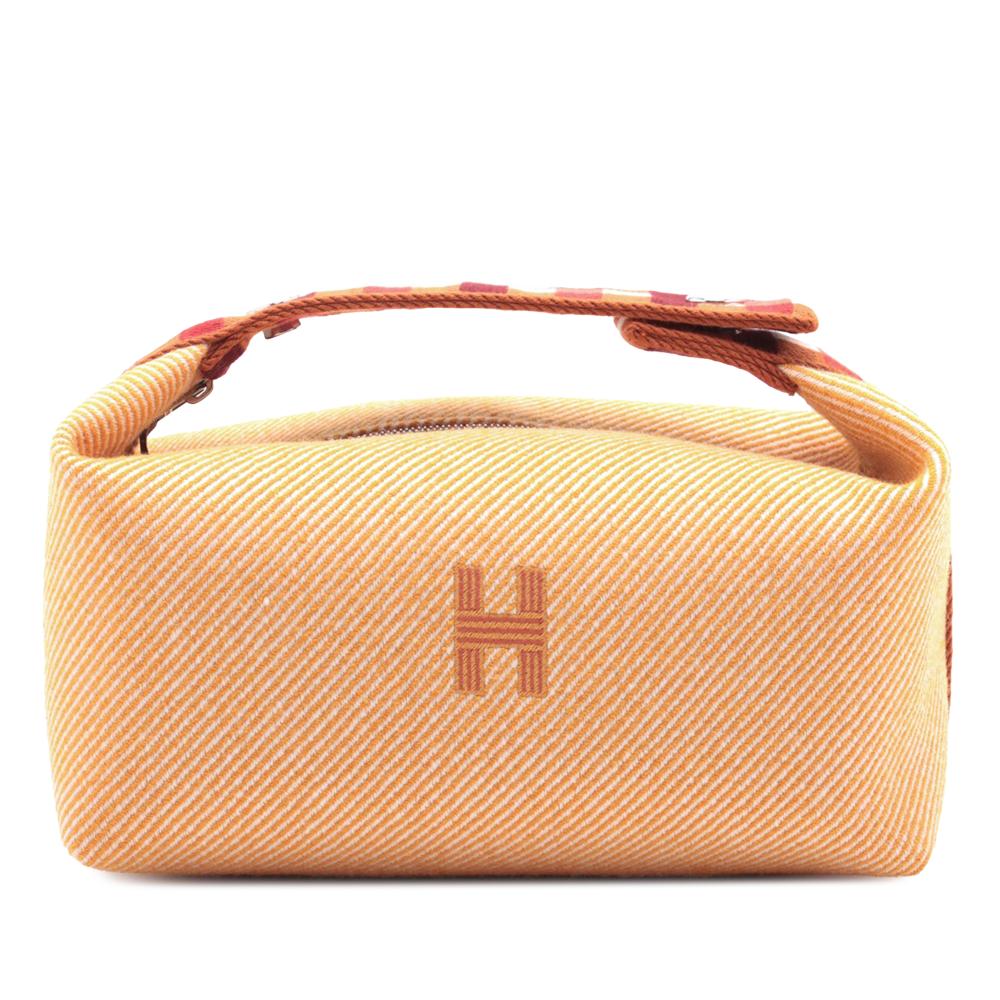 Hermès A Hermès Orange Light Orange Wool Fabric Small Bride a Brac Au Carre Case France