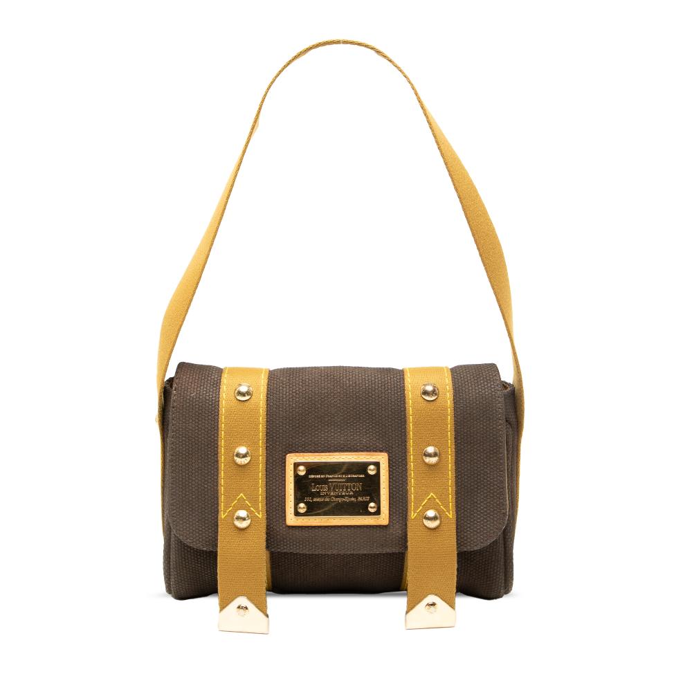 Louis Vuitton B Louis Vuitton Brown Canvas Fabric Antigua Sac Rabat Bag France