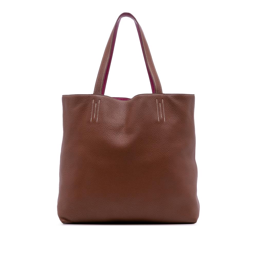 Hermès AB Hermès Brown with Pink Dark Pink Calf Leather Clemence Double Sens 36 France
