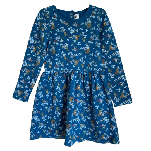 Petit Bateau Robe bleue fleurie