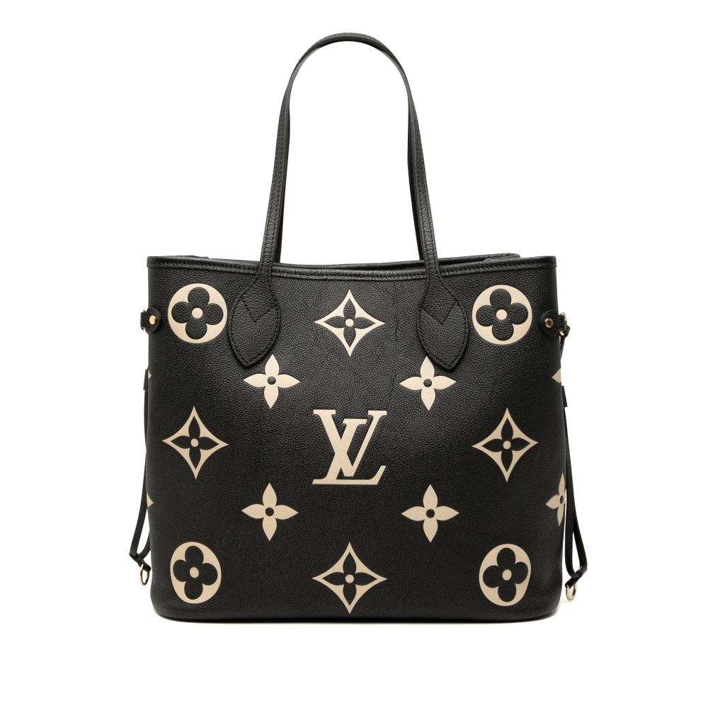 Louis Vuitton Black Monogram Empreinte Leather Bicolor Monogram Giant Empreinte Neverfull MM France