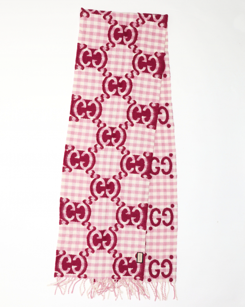 Gucci GG Jaquard Wool Scarf