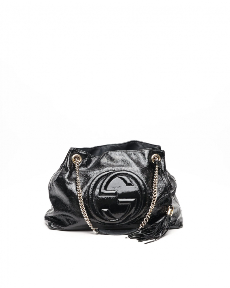 Gucci Patent Soho Chain Tote Bag