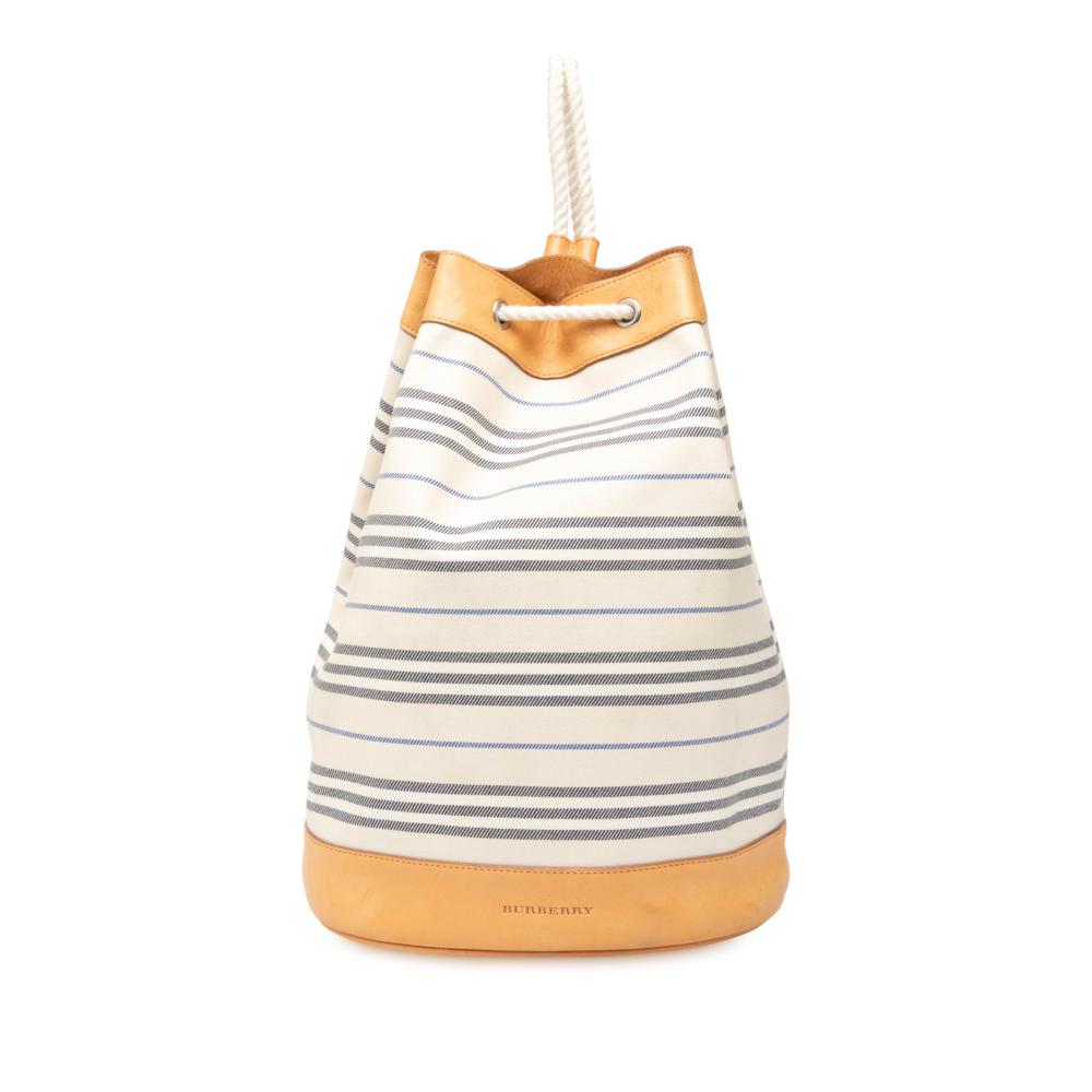 Burberry B Burberry White Canvas Fabric Backpack United Kingdom