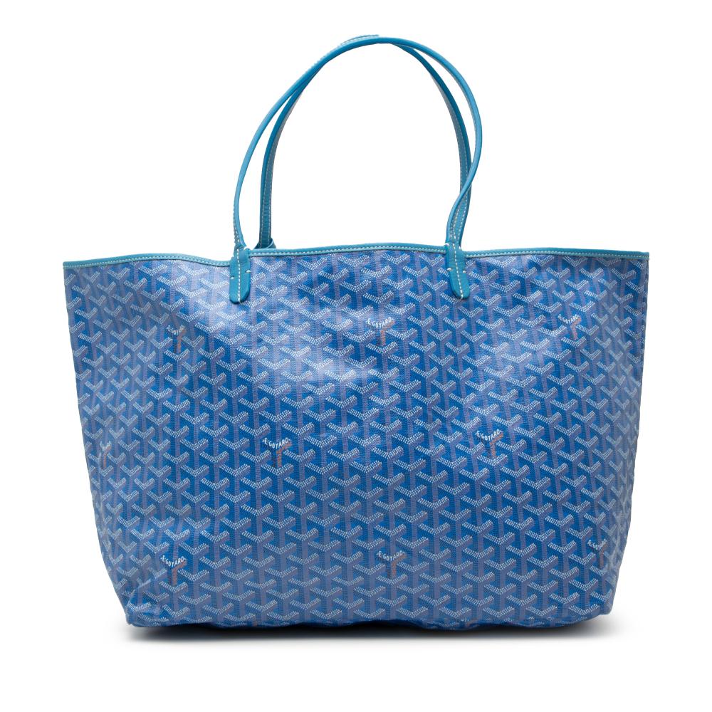 Goyard AB Goyard Blue Coated Canvas Fabric Goyardine Saint Louis GM France