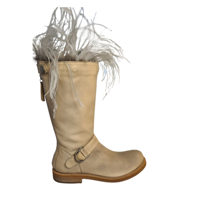 Brunello Cucinelli High boots with natural feathers