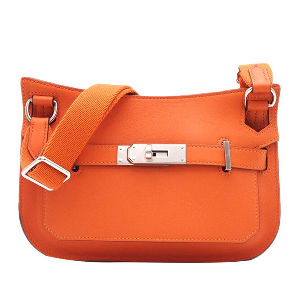 Hermès AB Hermès Orange Calf Leather Swift Mini Jypsiere France