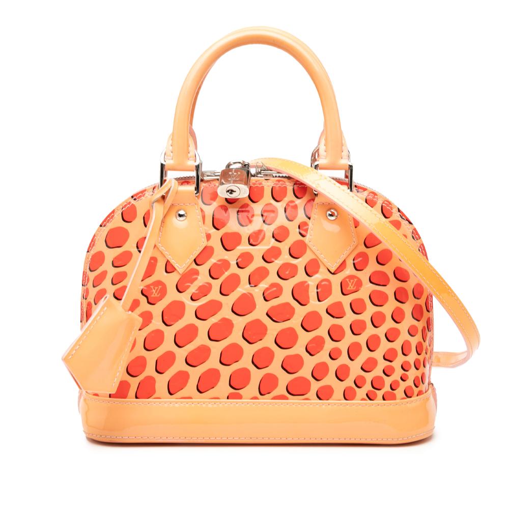Louis Vuitton B Louis Vuitton Orange Peach Vernis Leather Leather Monogram Vernis Jungle Dots Alma BB France