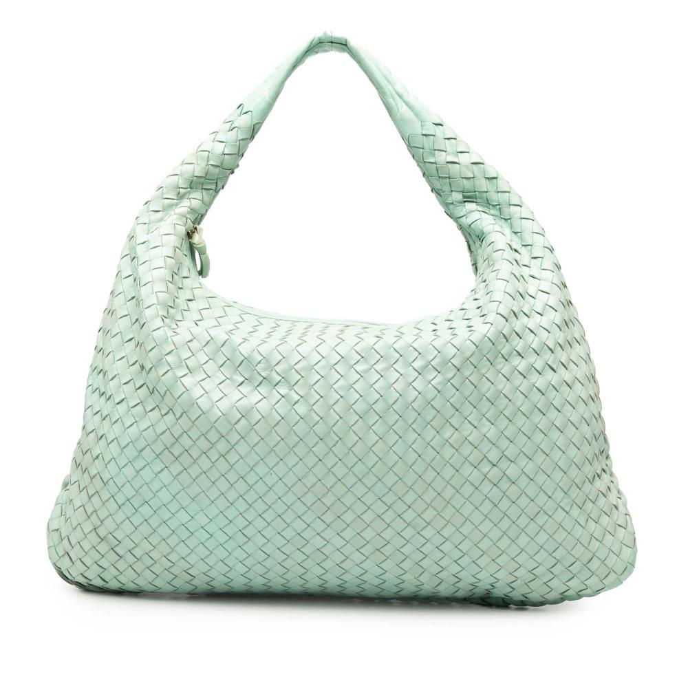 Bottega Veneta B Bottega Veneta Green Mint Nappa Leather Leather Medium Nappa Intrecciato Veneta Hobo Italy