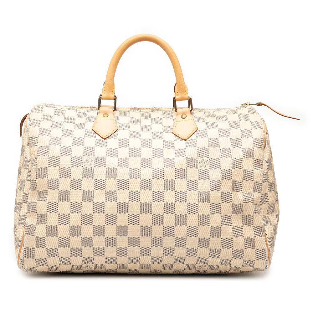 Louis Vuitton B Louis Vuitton White Damier Canvas Fabric Damier Azur Speedy 35 France