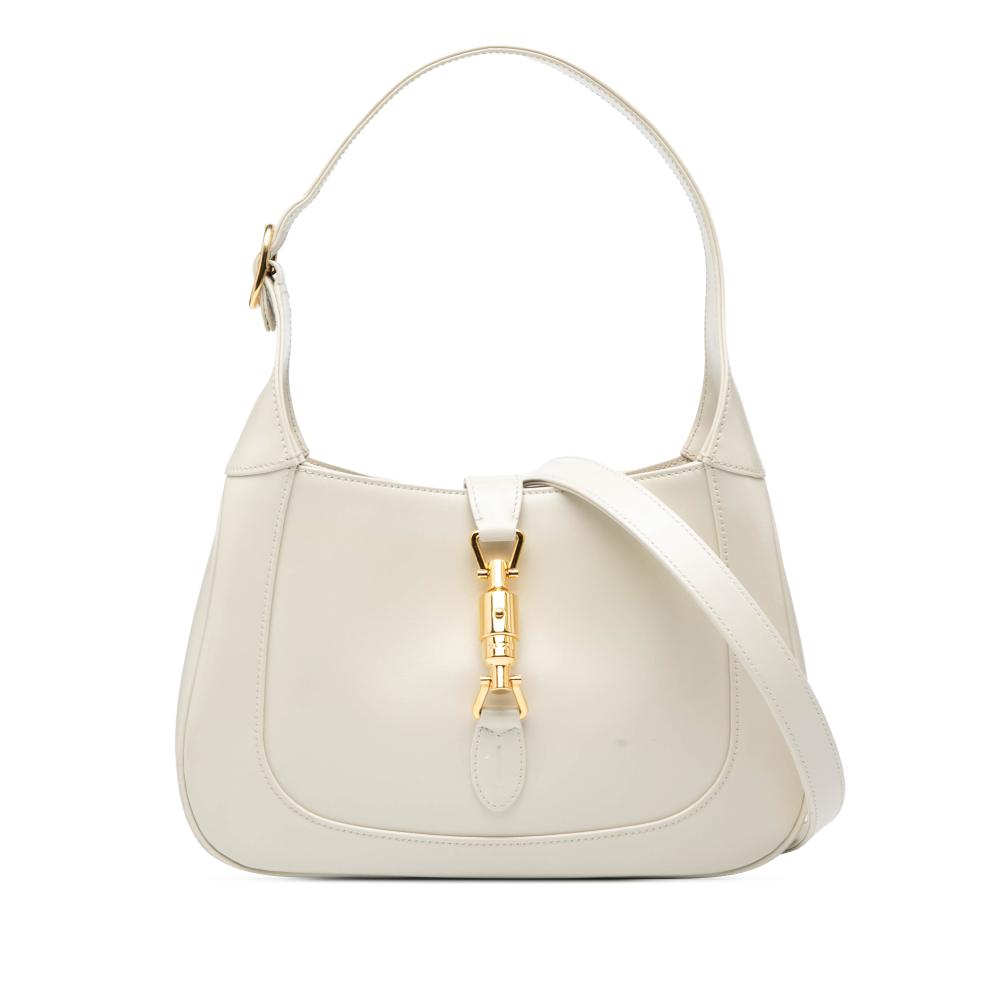 Gucci B Gucci White Pearl Calf Leather Small skin Jackie 1961 Crossbody Italy