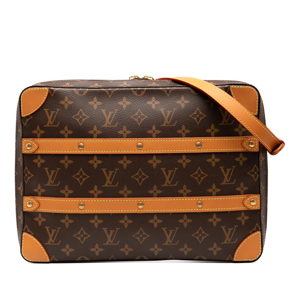 Louis Vuitton B Louis Vuitton Brown Monogram Canvas Fabric Monogram Soft Trunk Messenger MM France