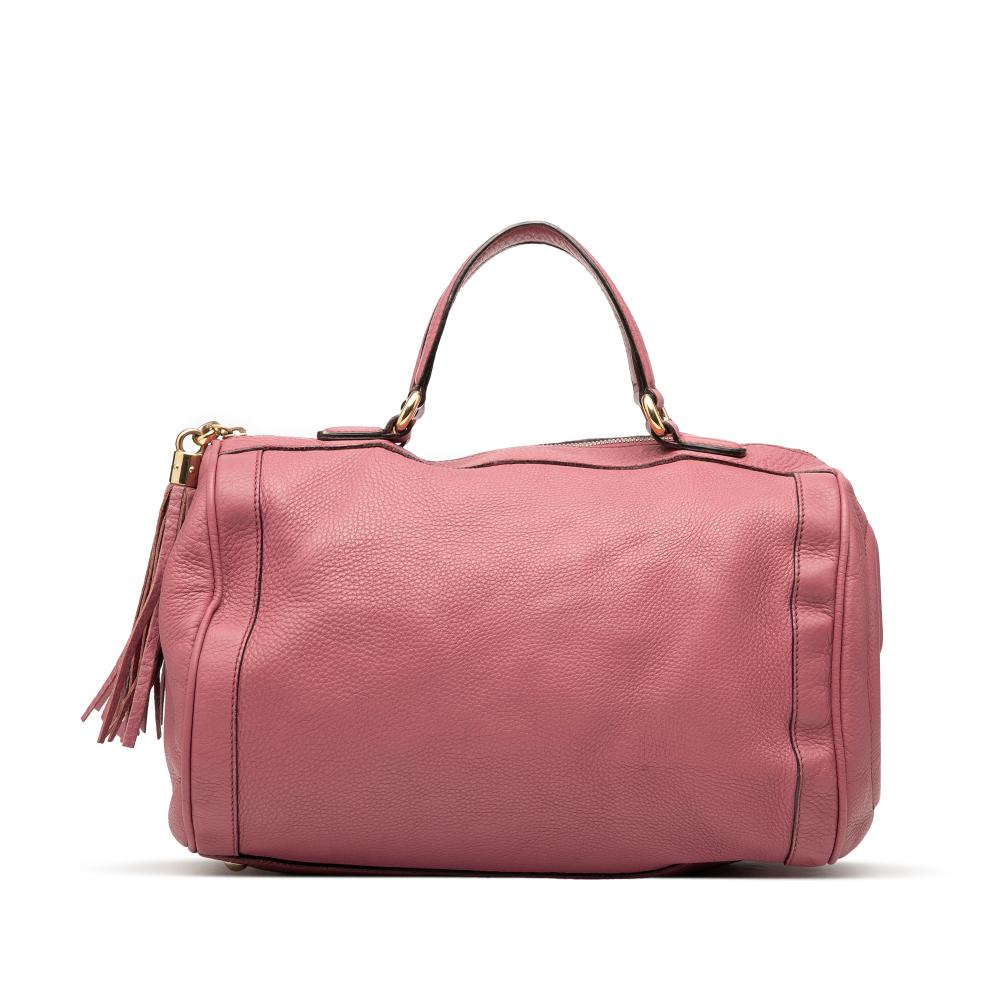 Gucci B Gucci Pink Calf Leather Medium Pebbled skin Soho Boston Bag Italy