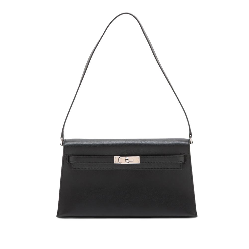 Hermès AB Hermès Black Goatskin Leather Chevre Chamkila Kelly Elan France