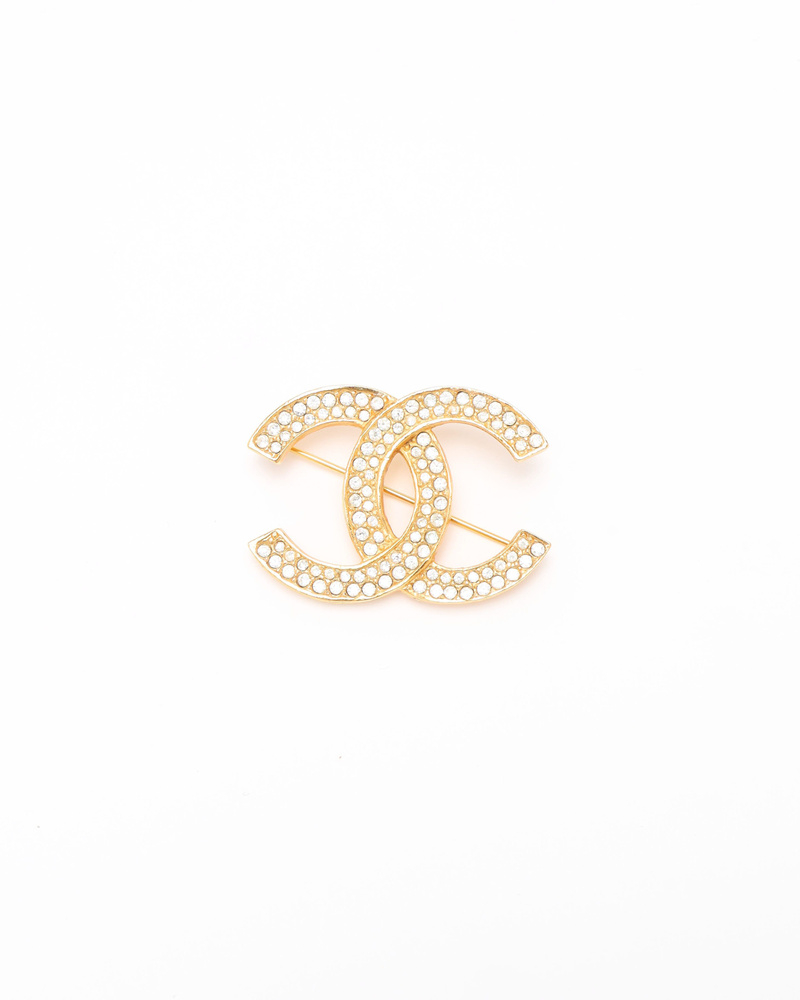 Chanel Coco Mark Rhinestone Brooch