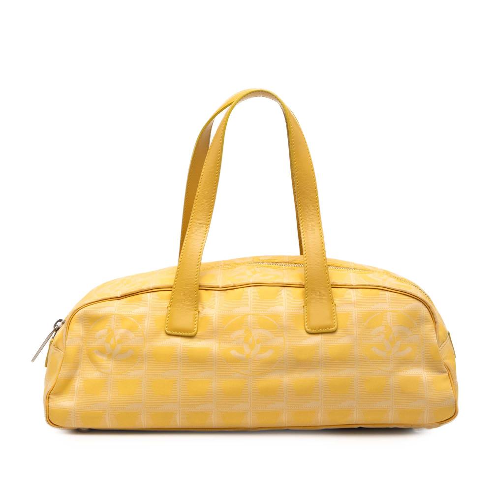 Chanel B Chanel Yellow Nylon Fabric New Travel Line Handbag Italy