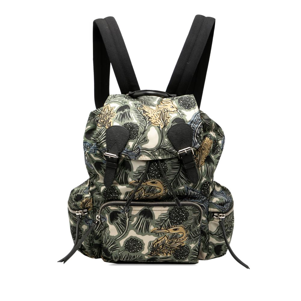 Burberry B Burberry Green Nylon Fabric Graffiti Rucksack Backpack Romania