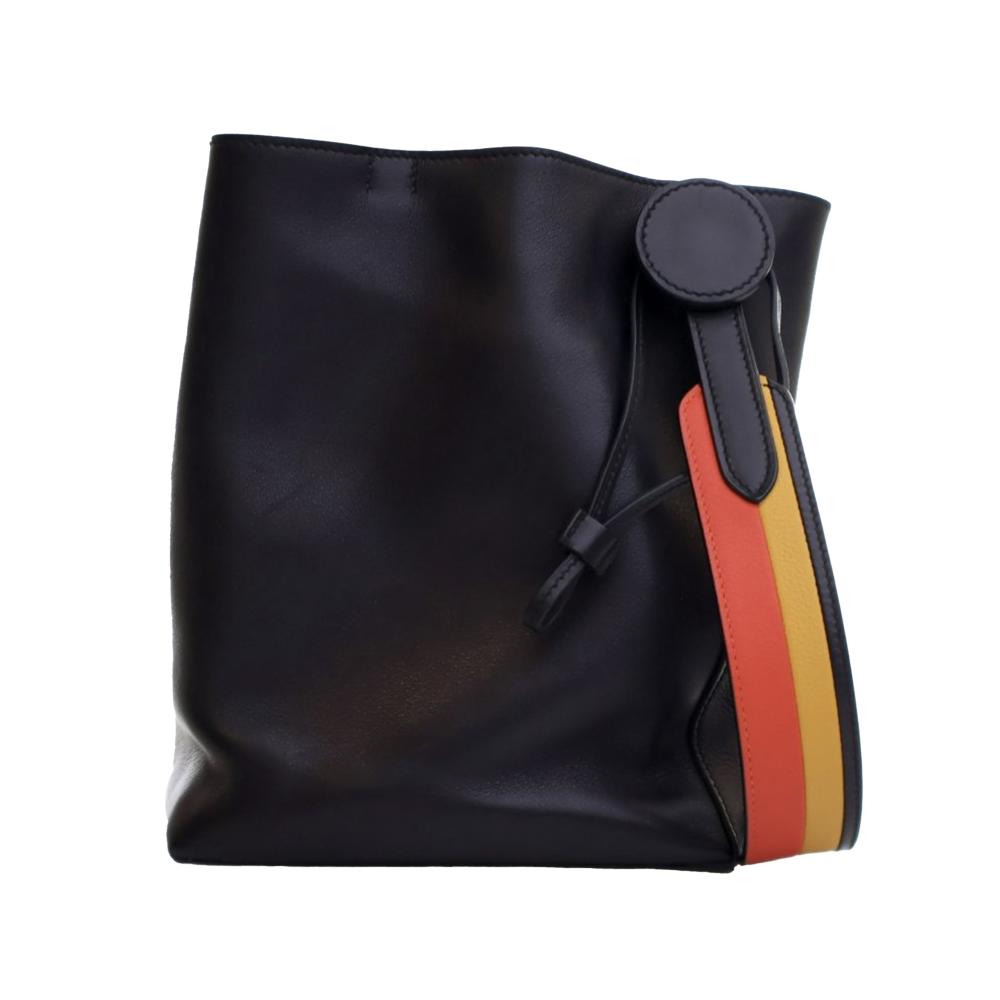 Hermès AB Hermès Black with Orange Calf Leather Evercolor and Swift Licol 17 France