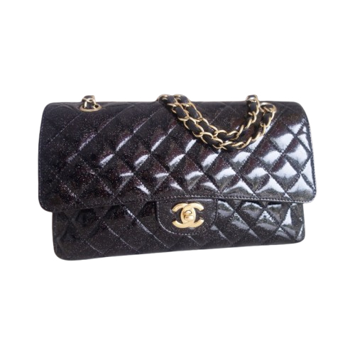 Chanel Classique black glitter bag