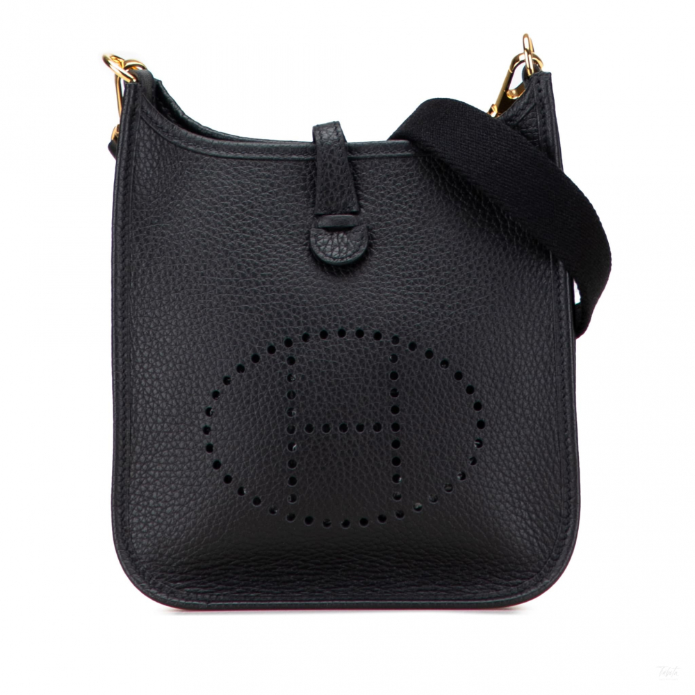 Hermès Evelyne 16 TPM Taurillon Clemence Leather Amazone Hobo Crossbody Noir