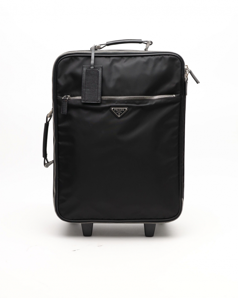 Prada Tessuto Saffiano Luggage Trolley Travel Bag